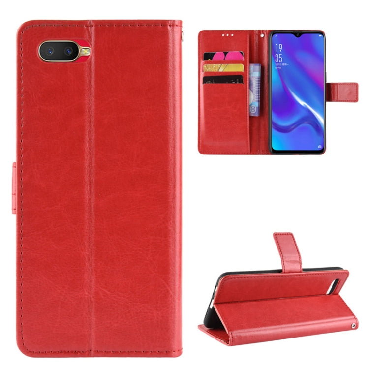 For Oppo Reno A Retro Crazy Horse Texture Horizontal Flip Leather Case with Holder & Card Slots & Photo Frame