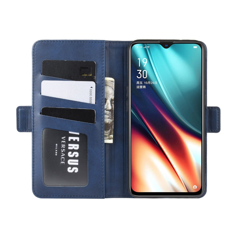 For OPPO K5/OPPO Realme XT/OPPO Realme X2 Double Buckle Crazy Horse Business Mobile Phone Holster with Card Wallet Bracket Function