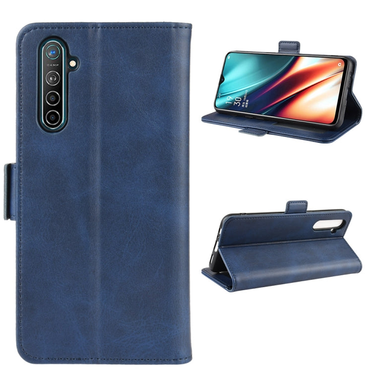 For OPPO K5/OPPO Realme XT/OPPO Realme X2 Double Buckle Crazy Horse Business Mobile Phone Holster with Card Wallet Bracket Function