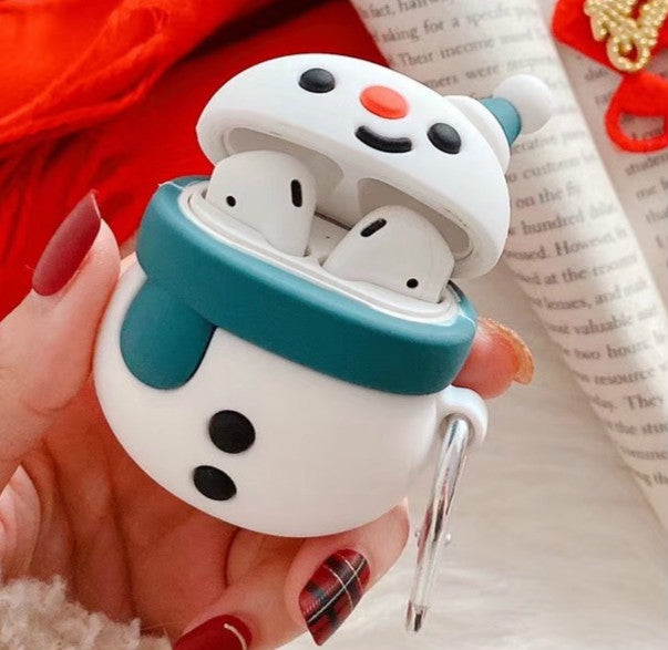 For Apple AirPods 1/2 Generation Universal Pair Snowman Bluetooth Headphone Protective Case