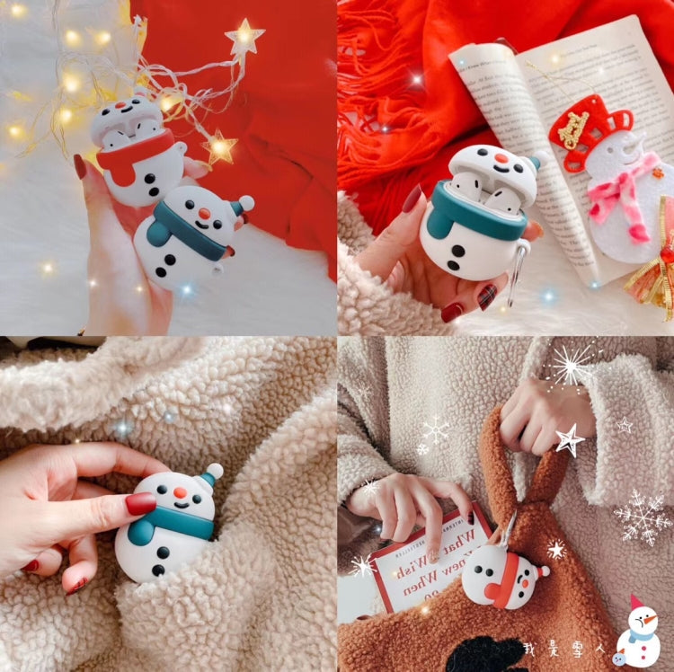 For Apple AirPods 1/2 Generation Universal Pair Snowman Bluetooth Headphone Protective Case