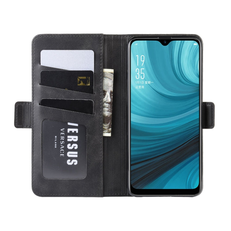 For Oppo A7 / AX7 Double Buckle Crazy Horse Business Mobile Phone Holster with Card Wallet Bracket Function