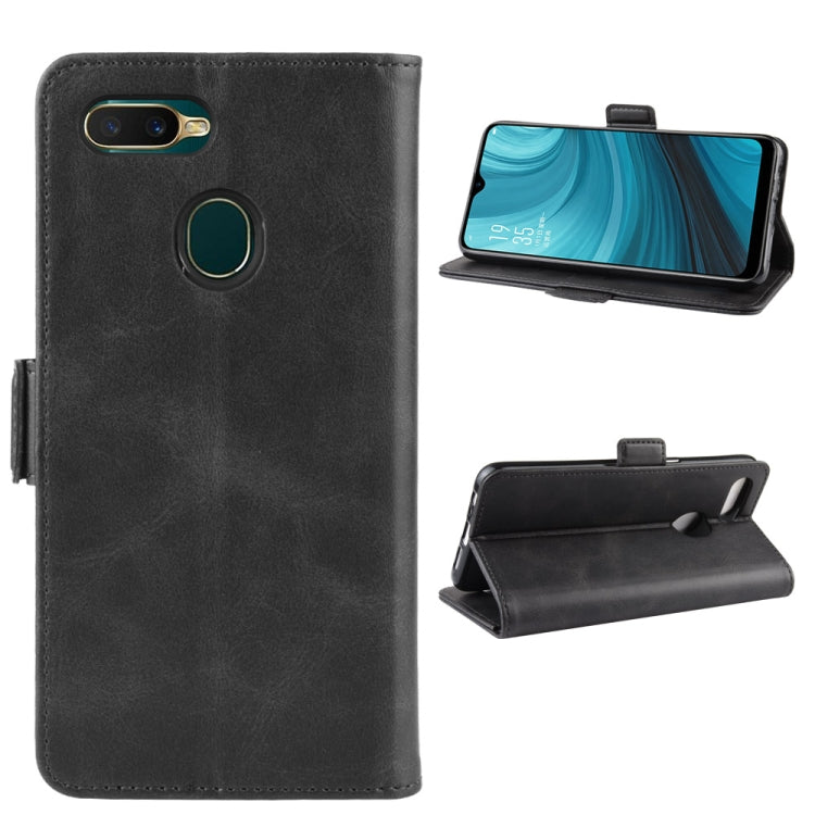 For Oppo A7 / AX7 Double Buckle Crazy Horse Business Mobile Phone Holster with Card Wallet Bracket Function