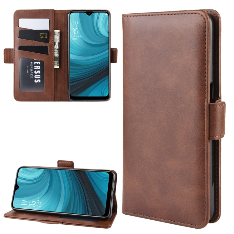 For Oppo A7 / AX7 Double Buckle Crazy Horse Business Mobile Phone Holster with Card Wallet Bracket Function