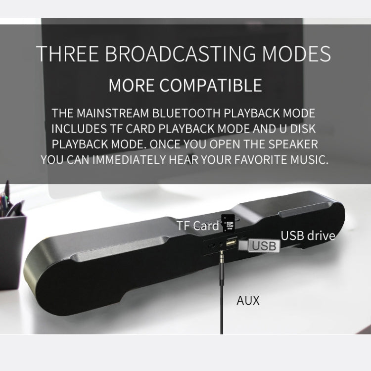 T13 Soundbar Bluetooth Speaker Portable TWS Connection Loudspeaker Sound System 10W Stereo Surround TV Speaker