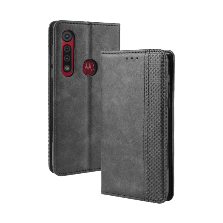 For  Motorola Moto G8 Plus Magnetic Buckle Retro Crazy Horse Texture Horizontal Flip Leather Case with Holder & Card Slots & Photo Frame