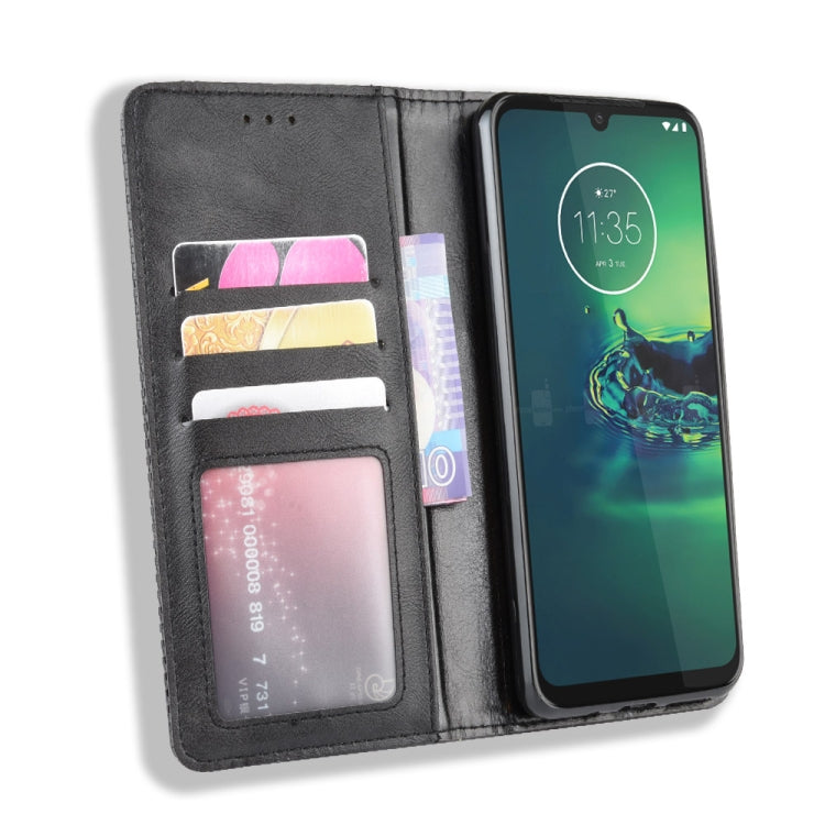 For  Motorola Moto G8 Plus Magnetic Buckle Retro Crazy Horse Texture Horizontal Flip Leather Case with Holder & Card Slots & Photo Frame