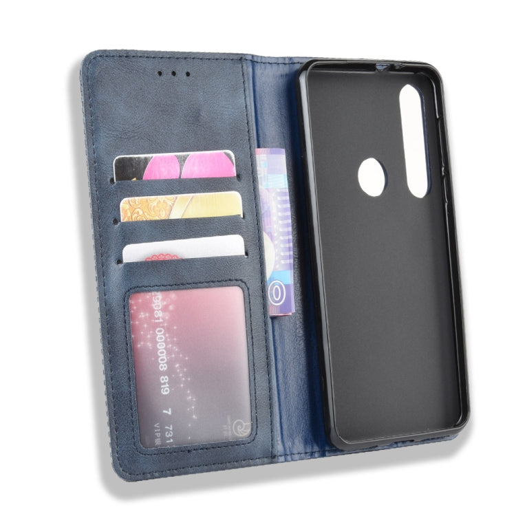 For  Motorola Moto G8 Plus Magnetic Buckle Retro Crazy Horse Texture Horizontal Flip Leather Case with Holder & Card Slots & Photo Frame