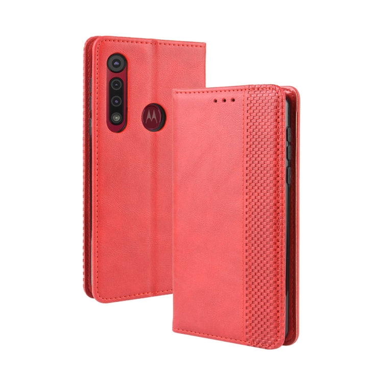 For  Motorola Moto G8 Plus Magnetic Buckle Retro Crazy Horse Texture Horizontal Flip Leather Case with Holder & Card Slots & Photo Frame