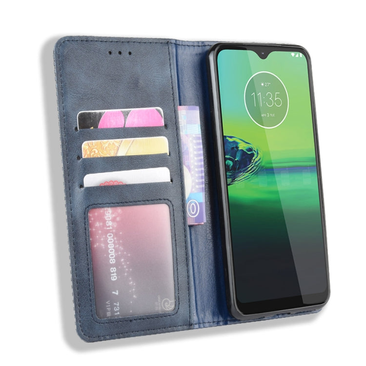 For  Motorola Moto G8 Play  Magnetic Buckle Retro Crazy Horse Texture Horizontal Flip Leather Case with Holder & Card Slots & Photo Frame
