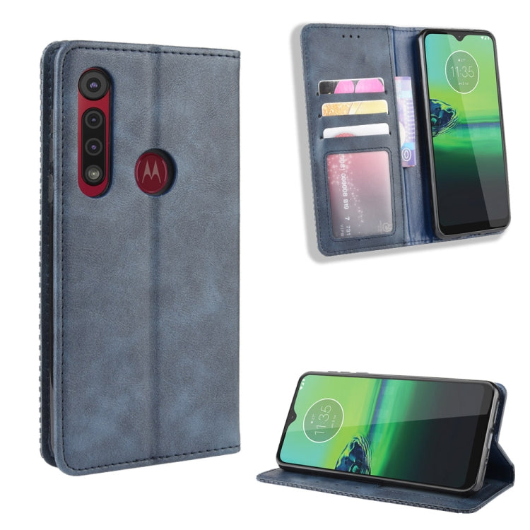 For  Motorola Moto G8 Play  Magnetic Buckle Retro Crazy Horse Texture Horizontal Flip Leather Case with Holder & Card Slots & Photo Frame