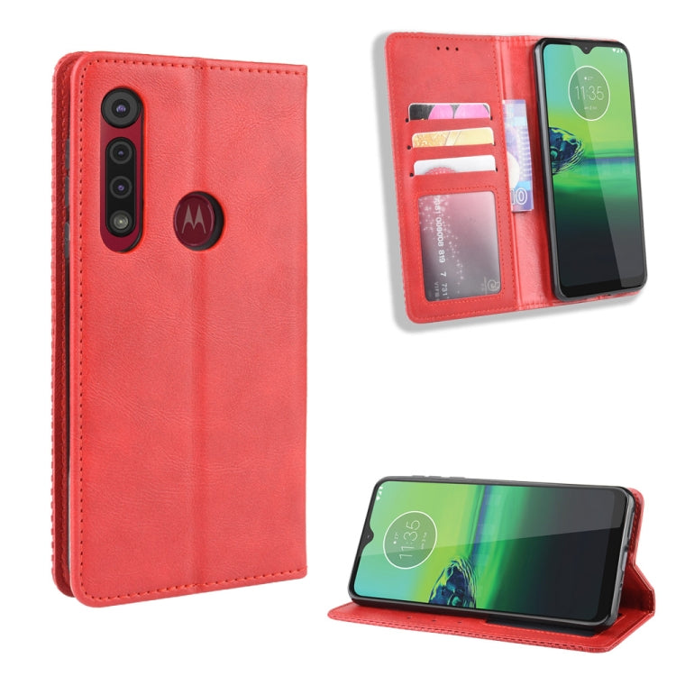 For  Motorola Moto G8 Play  Magnetic Buckle Retro Crazy Horse Texture Horizontal Flip Leather Case with Holder & Card Slots & Photo Frame