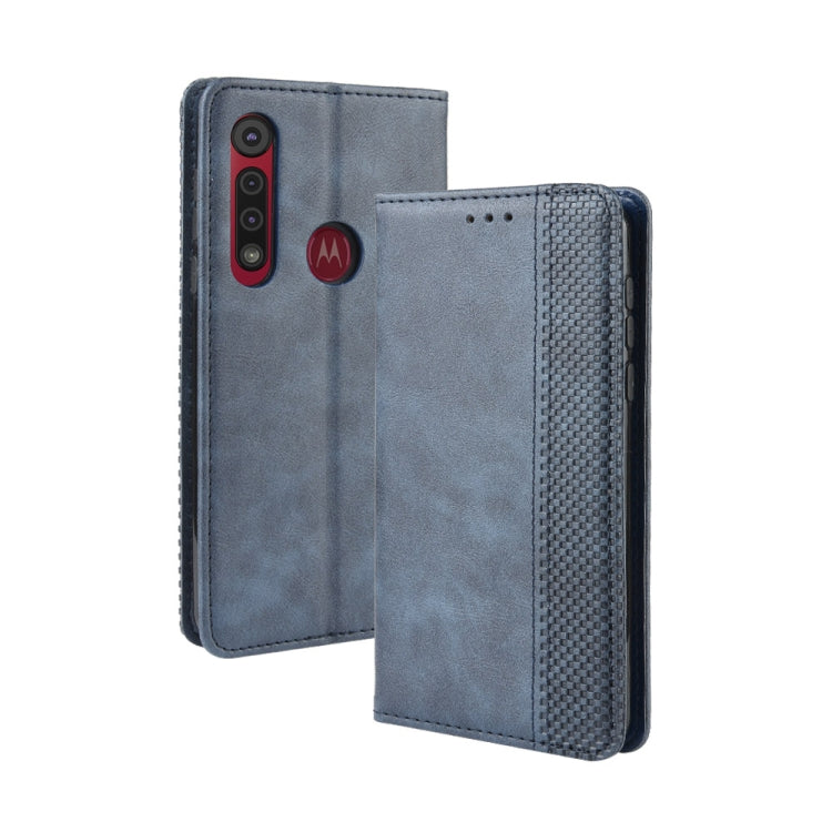 For Motorola One Macro Magnetic Buckle Retro Crazy Horse Texture Horizontal Flip Leather Case with Holder & Card Slots & Photo Frame