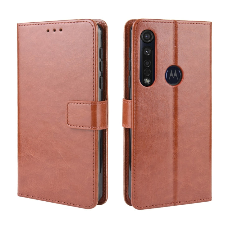 For  Motorola One Macro Retro Crazy Horse Texture Horizontal Flip Leather Case with Holder & Card Slots & Photo Frame