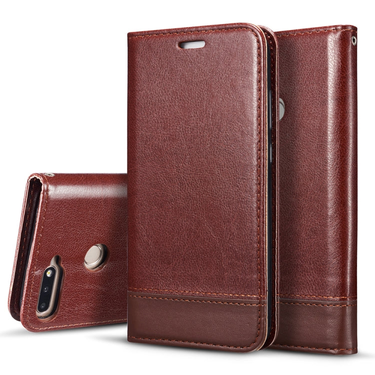 For Huawei Honor 7C Double-sided Absorption Splicing Horizontal Flip Leather Case with Holder & Card Slots & Lanyard