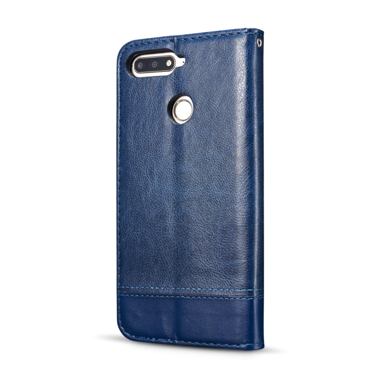 For Huawei Honor 7C Double-sided Absorption Splicing Horizontal Flip Leather Case with Holder & Card Slots & Lanyard