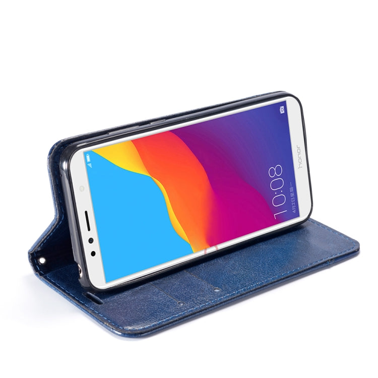 For Huawei Honor 7C Double-sided Absorption Splicing Horizontal Flip Leather Case with Holder & Card Slots & Lanyard