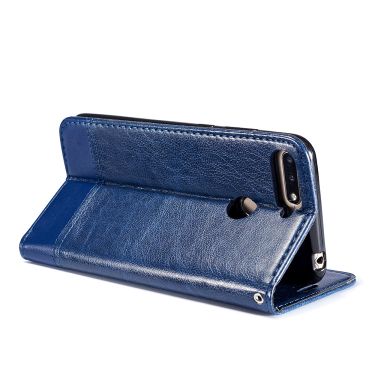 For Huawei Honor 7C Double-sided Absorption Splicing Horizontal Flip Leather Case with Holder & Card Slots & Lanyard