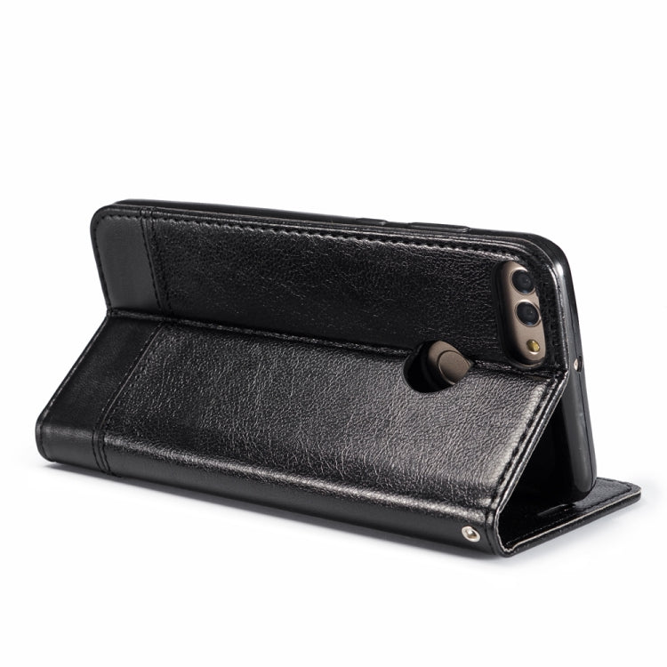 For Huawei Y9 (2018) Double-sided Absorption Splicing Horizontal Flip Leather Case with Holder & Card Slots & Lanyard