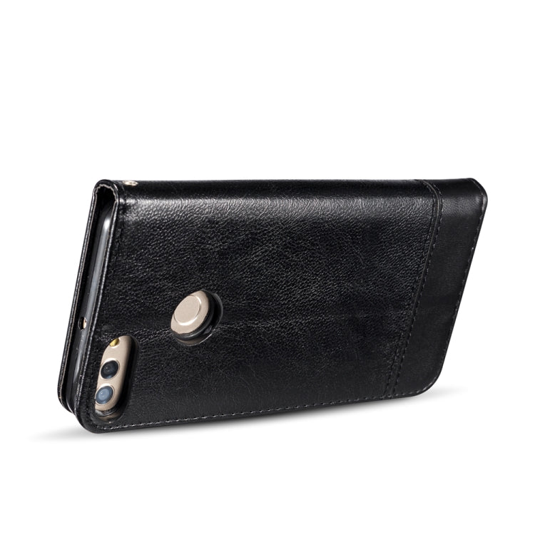 For Huawei Y9 (2018) Double-sided Absorption Splicing Horizontal Flip Leather Case with Holder & Card Slots & Lanyard