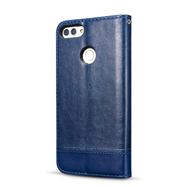 For Huawei Y9 (2018) Double-sided Absorption Splicing Horizontal Flip Leather Case with Holder & Card Slots & Lanyard