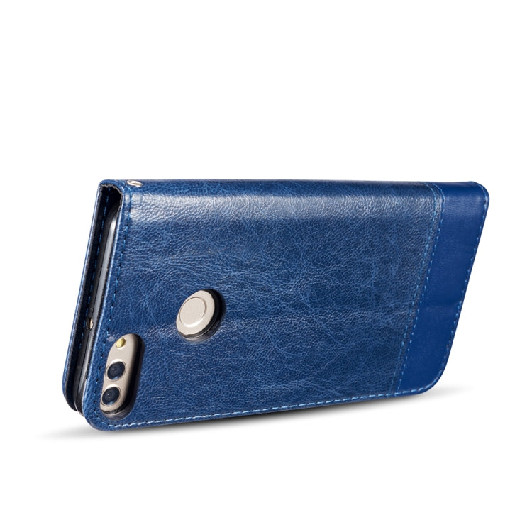 For Huawei Y9 (2018) Double-sided Absorption Splicing Horizontal Flip Leather Case with Holder & Card Slots & Lanyard