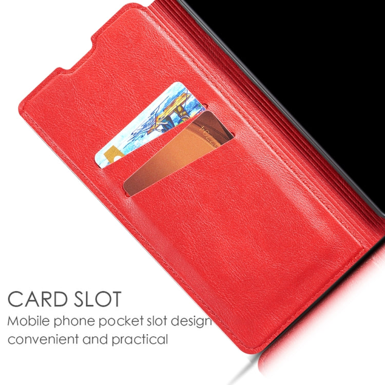 For Galaxy A30s Retro Simple Ultra-thin Magnetic Leather Case with Holder & Card Slots & Lanyard