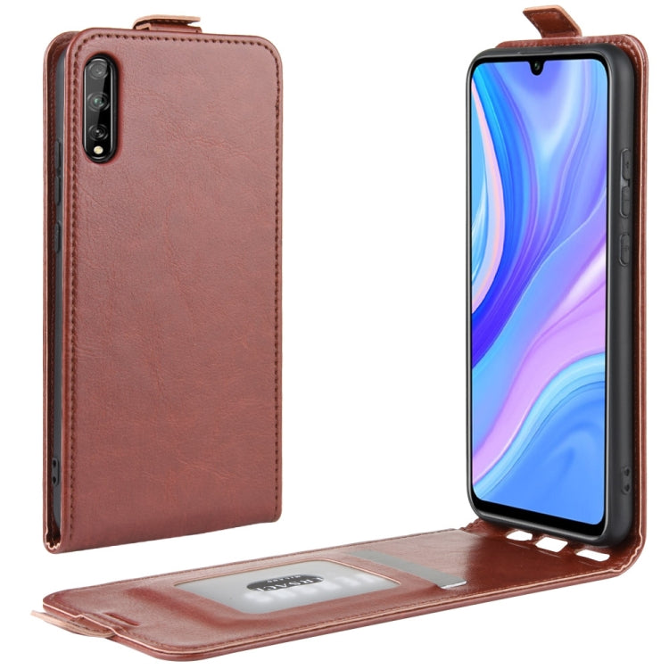 For Huawei Enjoy 10 Crazy Horse Vertical Flip Leather Protective Case