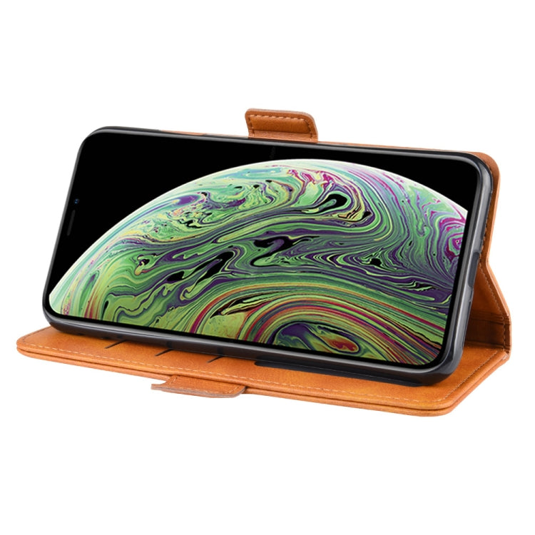 For iPhone XR Double Buckle Crazy Horse Business Mobile Phone Holster with Card Wallet Bracket Function