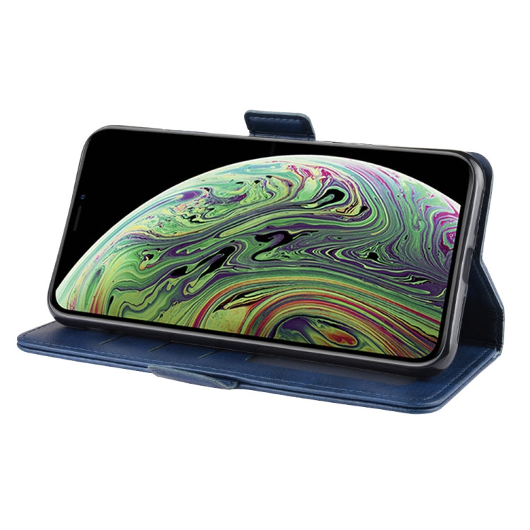 For iPhone XR Double Buckle Crazy Horse Business Mobile Phone Holster with Card Wallet Bracket Function