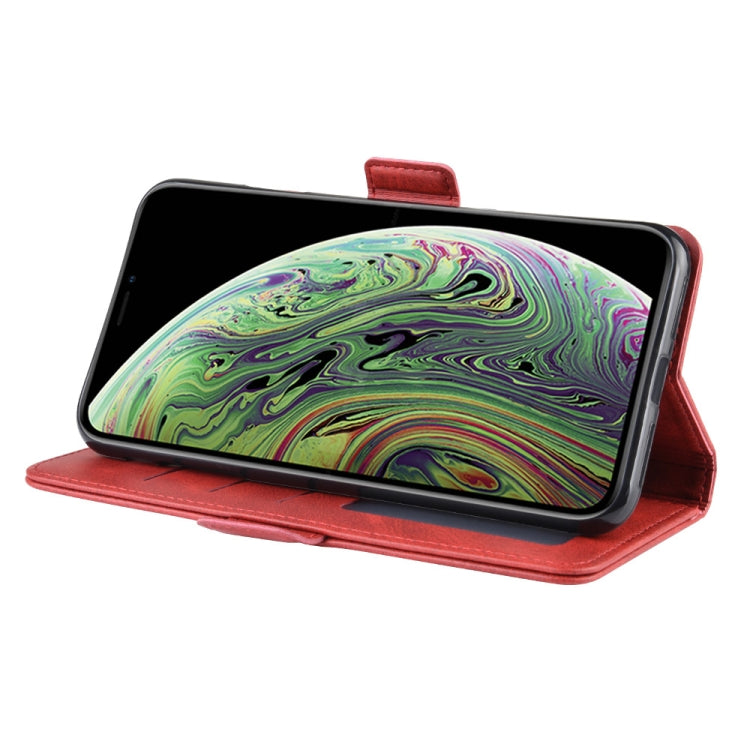 For iPhone XR Double Buckle Crazy Horse Business Mobile Phone Holster with Card Wallet Bracket Function