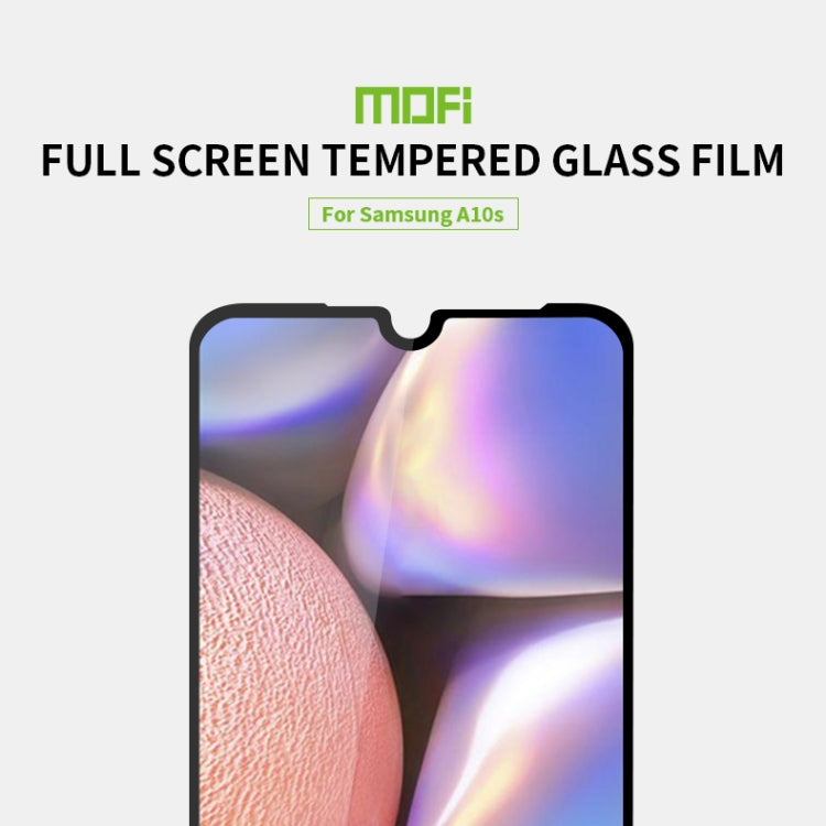 For Galaxy A10S MOFI 9H 2.5D Full Screen Tempered Glass Film(Black)