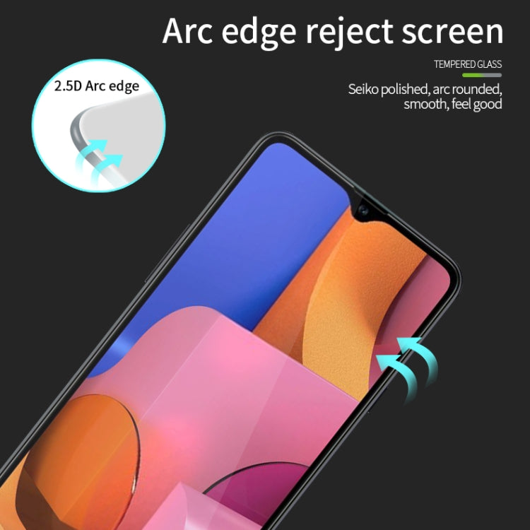 For Galaxy A20S MOFI 9H 2.5D Full Screen Tempered Glass Film(Black)