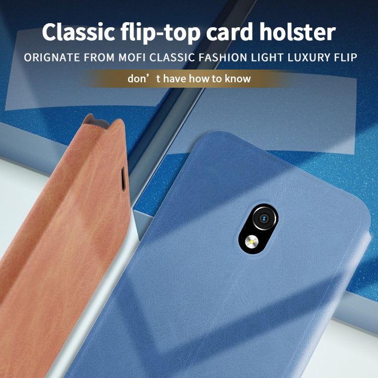 For Xiaomi RedMi 8A MOFI Crazy Horse Texture Horizontal Flip Protective Leather Case