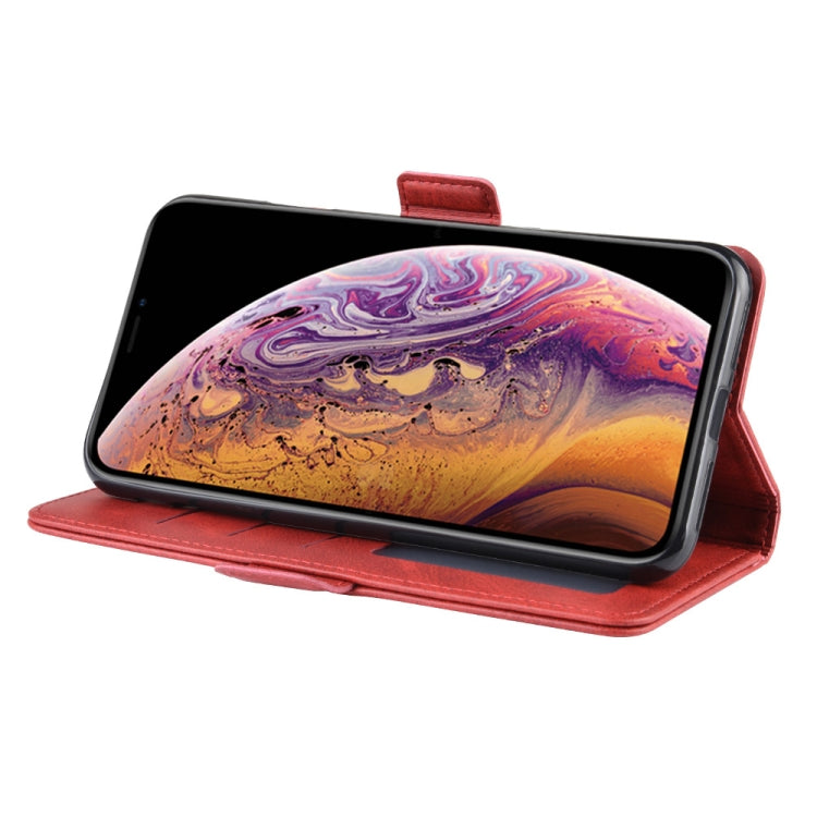 For iPhone XS Max Double Buckle Crazy Horse Business Mobile Phone Holster with Card Wallet Bracket Function