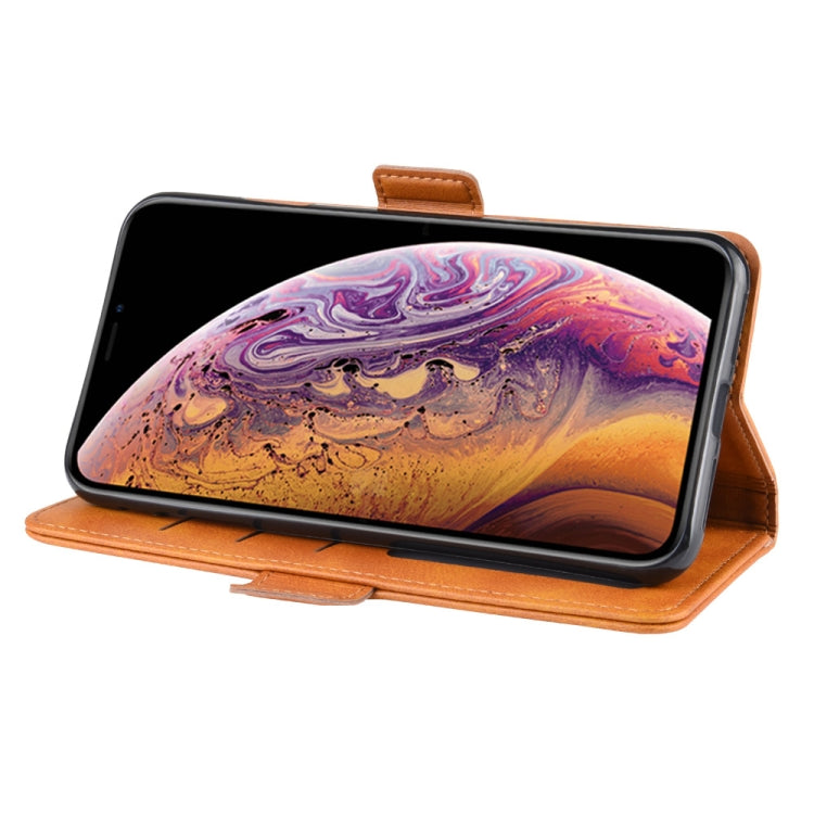 For iPhone XS Max Double Buckle Crazy Horse Business Mobile Phone Holster with Card Wallet Bracket Function