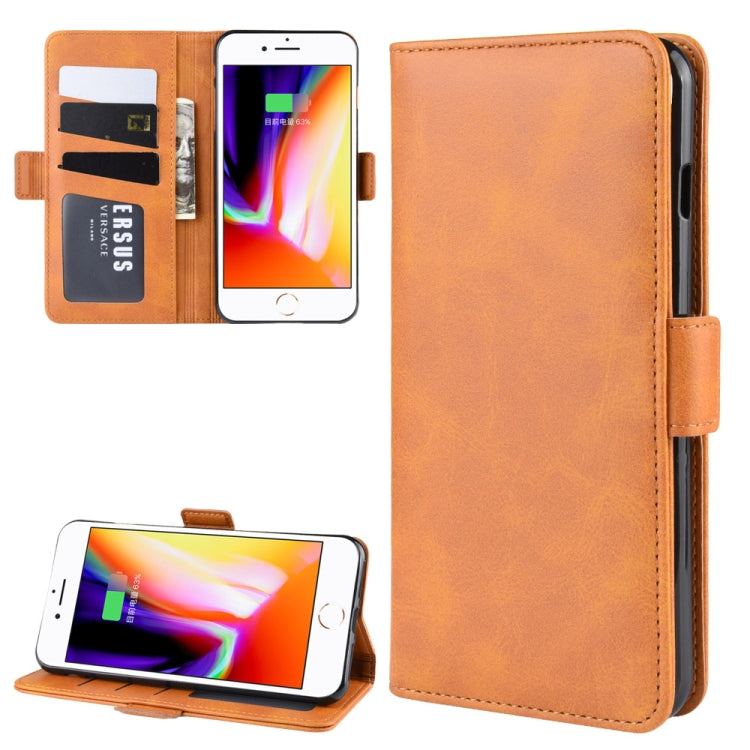 For iPhone 8 Plus / 7 Plus Double Buckle Crazy Horse Business Mobile Phone Holster with Card Wallet Bracket Function