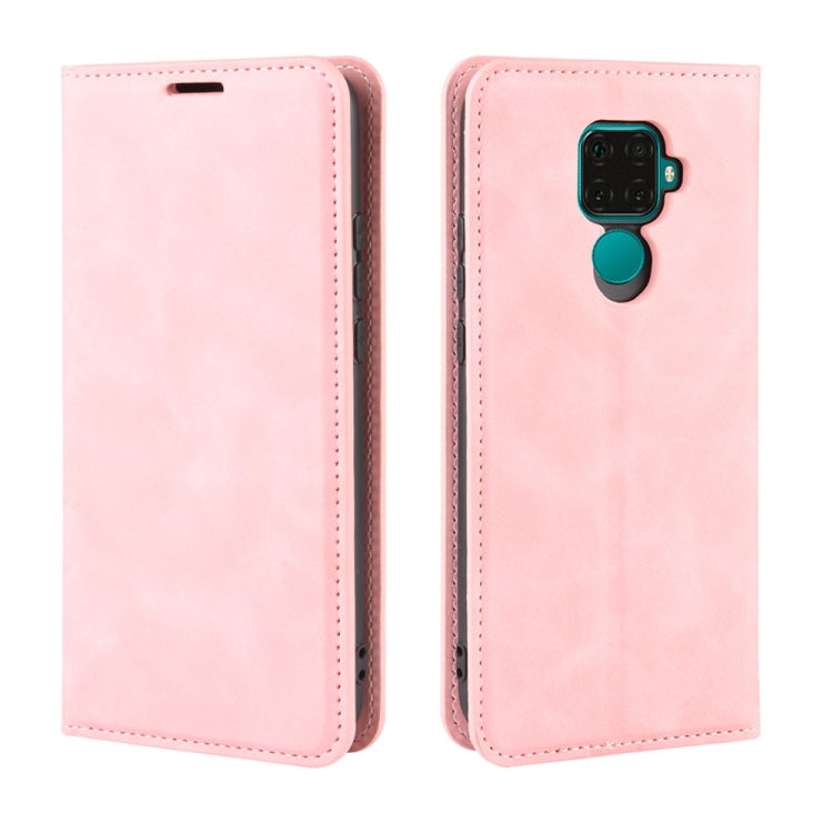 For Huawei Mate 30 Lite / Nova 5Z Retro-skin Business Magnetic Suction Leather Case with Purse-Bracket-Chuck