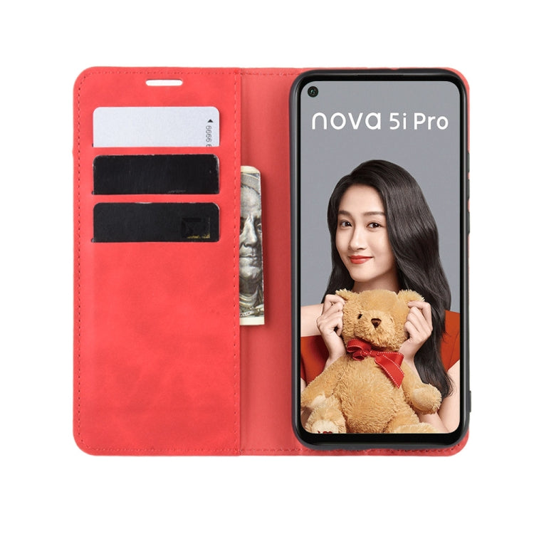 For Huawei Mate 30 Lite / Nova 5Z Retro-skin Business Magnetic Suction Leather Case with Purse-Bracket-Chuck