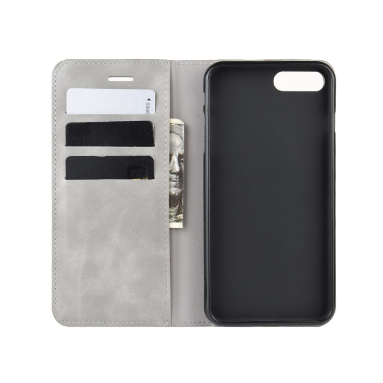 For iPhone 8 Plus / 7 Plus  Retro-skin Business Magnetic Suction Leather Case with Purse-Bracket-Chuck