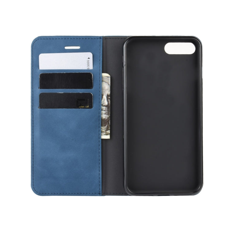 For iPhone 8 Plus / 7 Plus  Retro-skin Business Magnetic Suction Leather Case with Purse-Bracket-Chuck