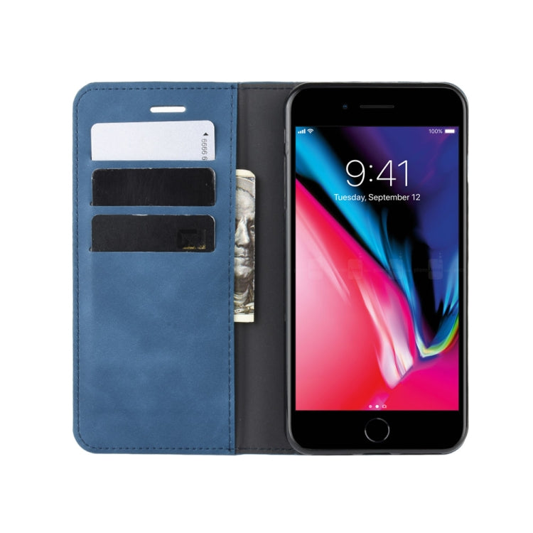 For iPhone 8 Plus / 7 Plus  Retro-skin Business Magnetic Suction Leather Case with Purse-Bracket-Chuck