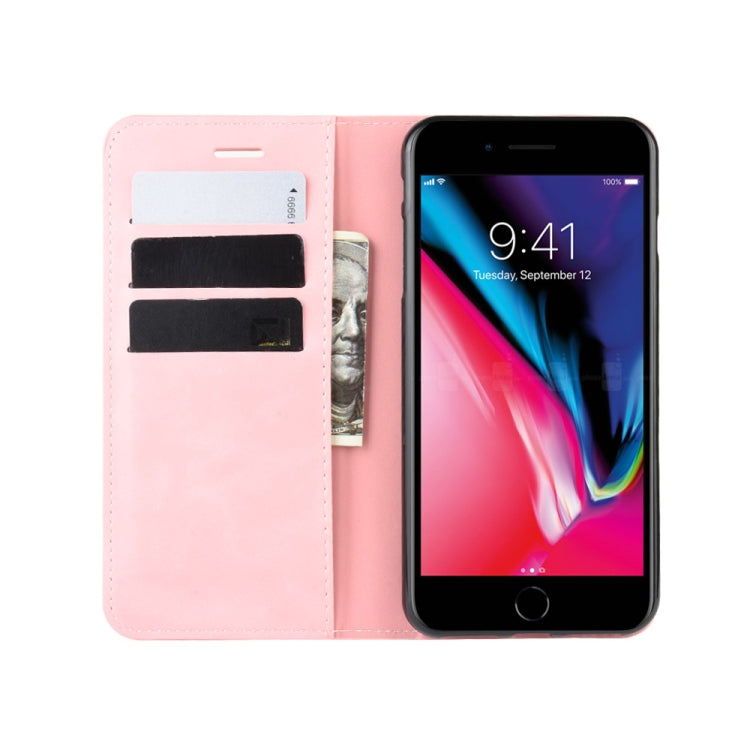 For iPhone 8 Plus / 7 Plus  Retro-skin Business Magnetic Suction Leather Case with Purse-Bracket-Chuck