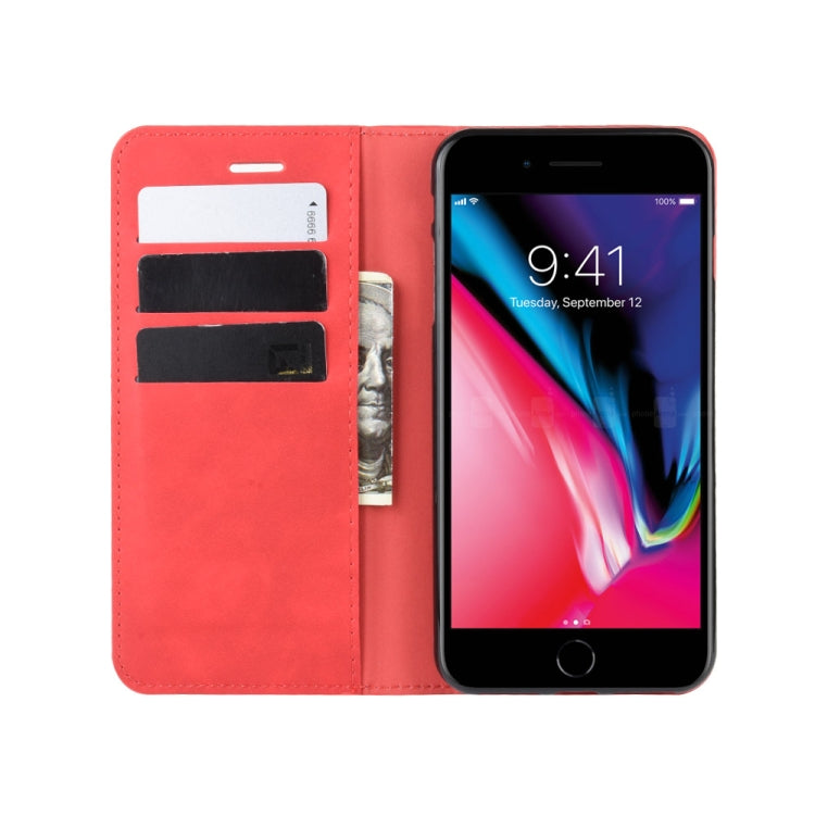 For iPhone 8 Plus / 7 Plus  Retro-skin Business Magnetic Suction Leather Case with Purse-Bracket-Chuck