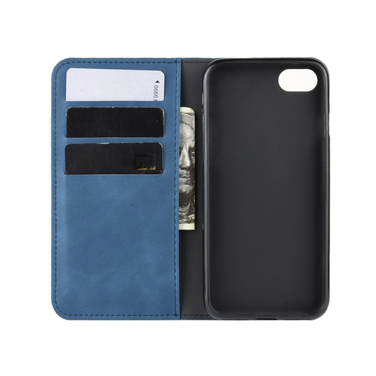 For iPhone SE 2022 / SE 2020 / 8 / 7 Retro-skin Business Magnetic Suction Leather Case with Purse-Bracket-Chuck