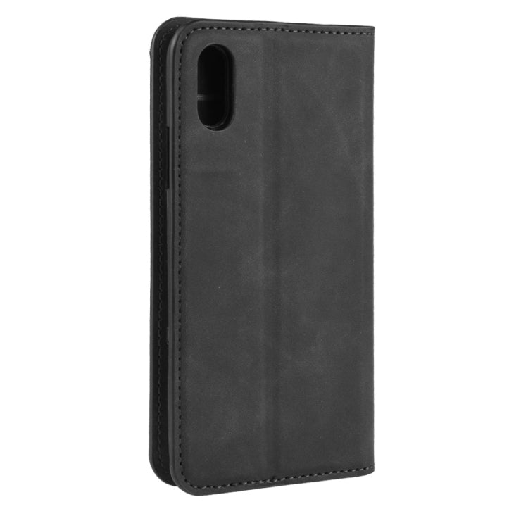 For iPhone XR Retro-skin Business Magnetic Suction Leather Case with Purse-Bracket-Chuck