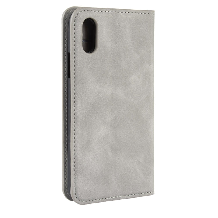 For iPhone XR Retro-skin Business Magnetic Suction Leather Case with Purse-Bracket-Chuck