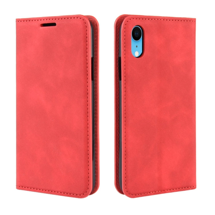 For iPhone XR Retro-skin Business Magnetic Suction Leather Case with Purse-Bracket-Chuck