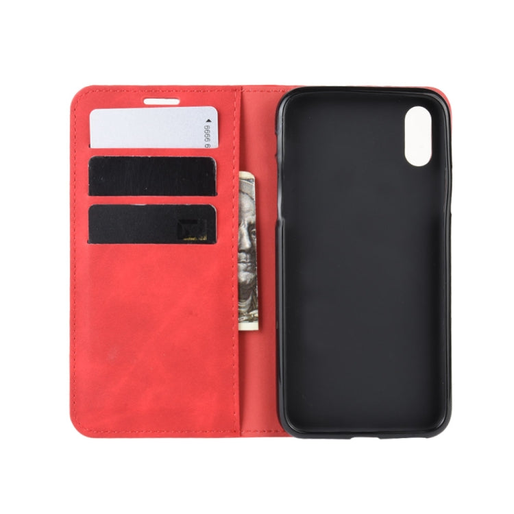 For iPhone XR Retro-skin Business Magnetic Suction Leather Case with Purse-Bracket-Chuck