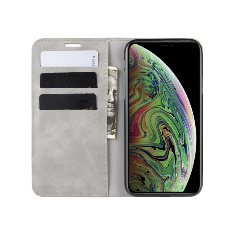 For iPhone XS Max  Retro-skin Business Magnetic Suction Leather Case with Purse-Bracket-Chuck